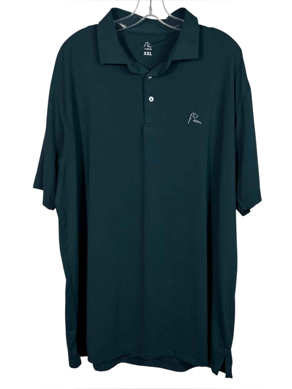 Rhoback Teal Blue/Green Stretch Performance Fabric Short Sleeve Polo Shirt Golf